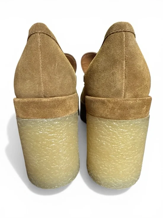 Marc Fisher Loafer Womens 8M Tan Suede Leather Chunky 4” Block Heel MLLINA NWOB - Picture 5 of 8